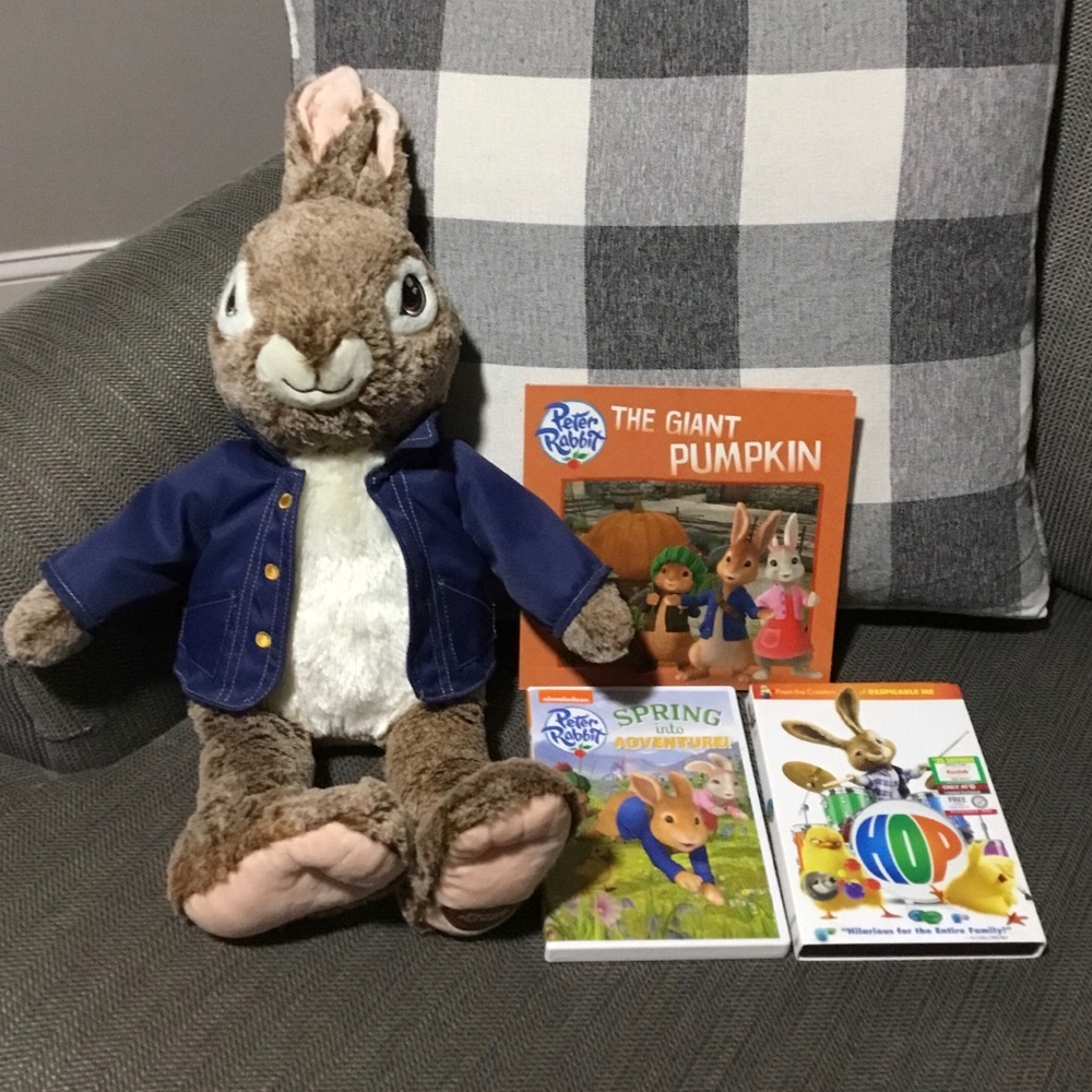 Peter Rabbit Plush, DVD, Book, and Hop DVD